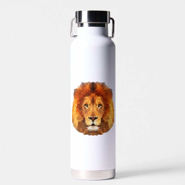 Low Poly Lion Face-65764 Trinkflasche (Vorne)