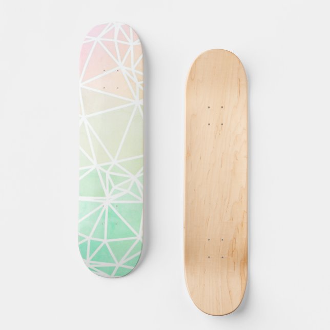Low Poly Ombre Skateboard (Vorderseite)