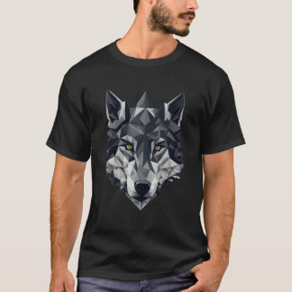 Low-Poly Polygon Wolf Geometric Minimalist Illustr T-Shirt