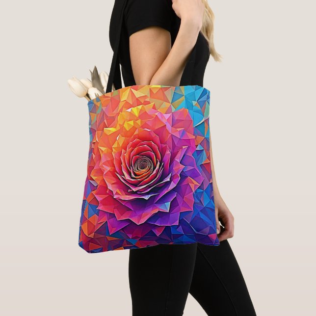 Low Poly Rosenblüte Abstrakte Kunst (Von Nahem)