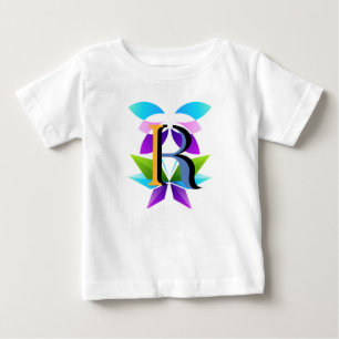 Low-Poly- und anfängliches R-Letter-Logo-Designvor Baby T-shirt