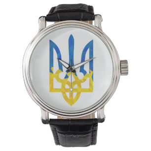 Low polygonal ukrainisch trident armbanduhr