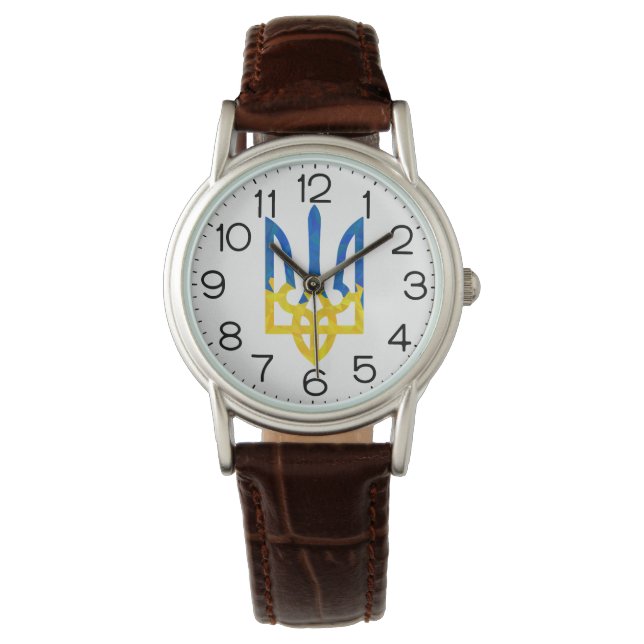 Low polygonal ukrainisch trident armbanduhr (Vorderseite)