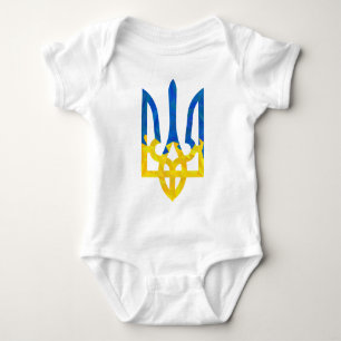 Low polygonal ukrainisch trident baby strampler