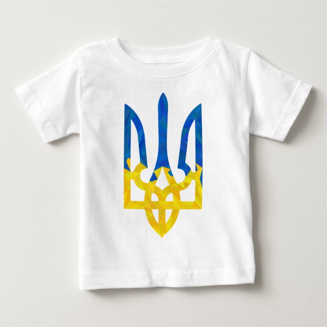 Low polygonal ukrainisch trident baby t-shirt (Vorderseite)