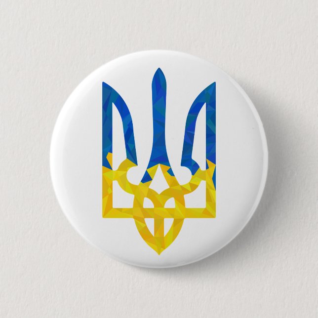 Low polygonal ukrainisch trident button (Vorderseite)