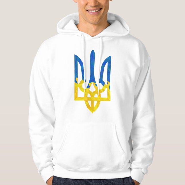 Low polygonal ukrainisch trident hoodie (Vorderseite)