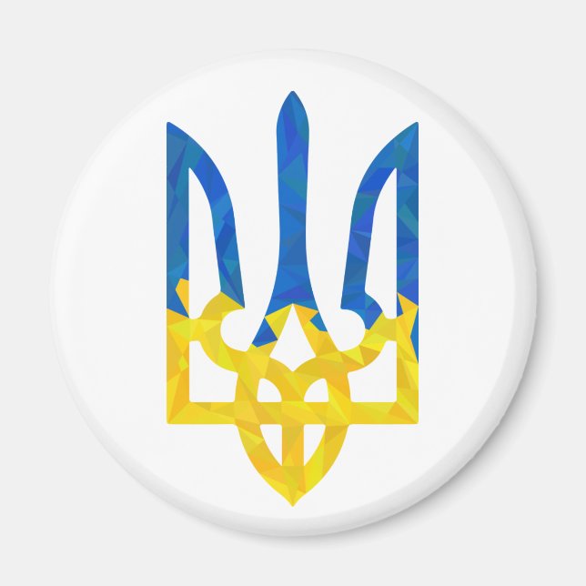 Low polygonal ukrainisch trident magnet (Vorne)