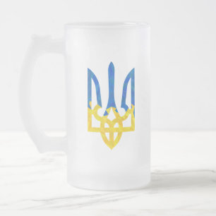 Low polygonal ukrainisch trident mattglas bierglas