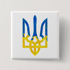 Low polygonal ukrainischer trident Schlüsselanhäng Button