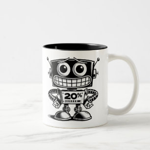 Low Power Robot - Nicht heute... Zweifarbige Tasse