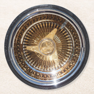 Low-Rider Rims Reifen für Lowrider Gold Wire Whee Runder Pappuntersetzer