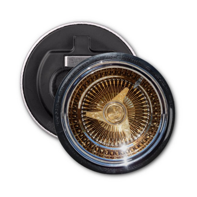 Low-Rider Rims Reifen für Lowrider Gold Wire Wheel Flaschenöffner (Vorderseite)