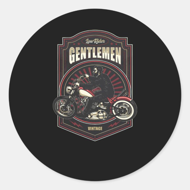 Low Rider Runder Aufkleber (Vorderseite)