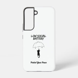 Low Social Battery–Editierbares Zitat Cat Samsung  Galaxy Hülle