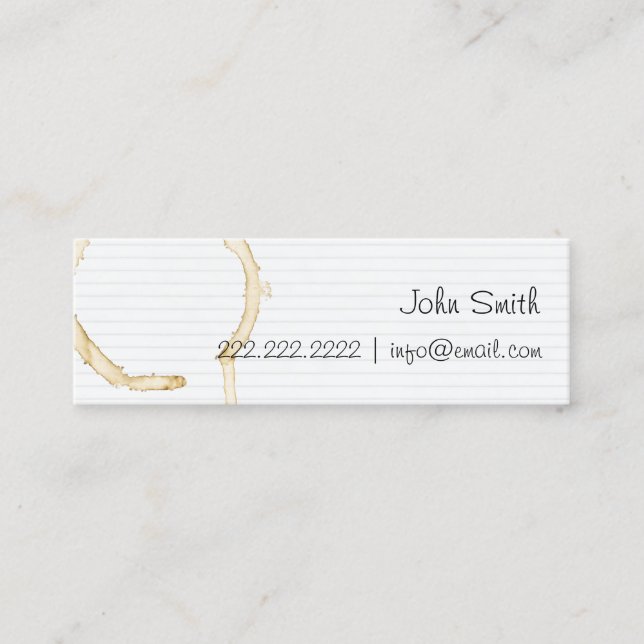 Low-Tech-Kaffee-Visitenkarte Mini Visitenkarte (Vorderseite)