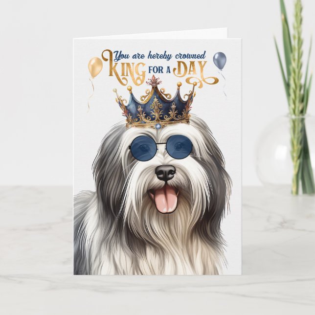 Lowchen Dog King für Day Funny Birthday Karte (Vorderseite)