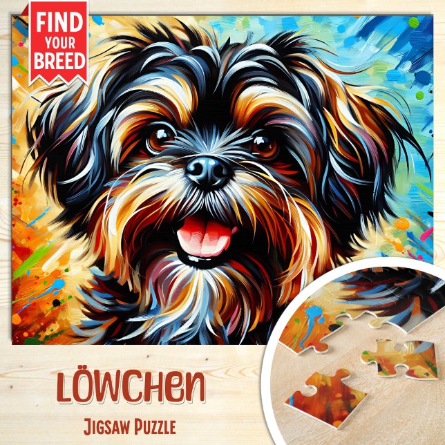 Lowchen Dog Portrait Akryllische Kunst Print Dog L Puzzle (Von Creator hochgeladen)