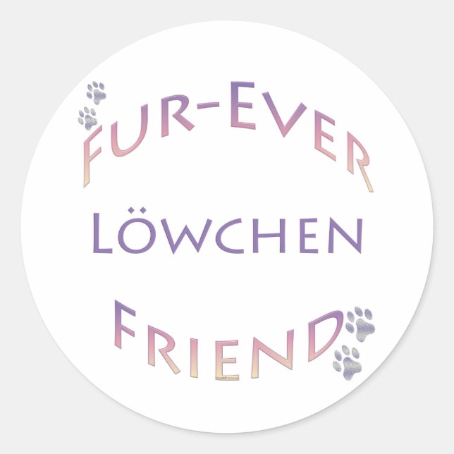 Löwchen Furever Runder Aufkleber (Vorderseite)