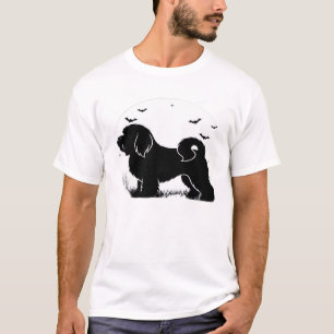 Lowchen Hund � Halloween Mond Silhouette Klassisch T-Shirt