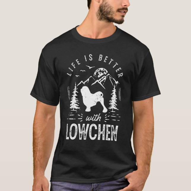 Lowchen Life Better Mama Vater Dog T-Shirt (Vorderseite)
