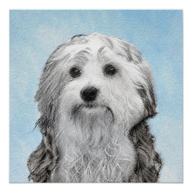 Lowchen Malerei - Niedliche Original Hunde Kunst Poster (Vorderseite)