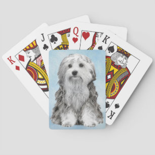 Lowchen Malerei - Niedliche Original Hunde Kunst Spielkarten
