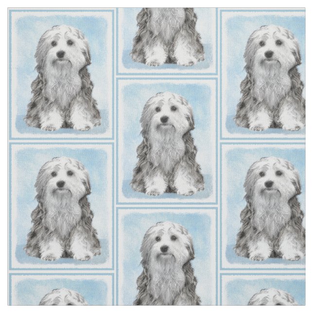 Lowchen Malerei - Niedliche Original Hunde Kunst Stoff (Muster)