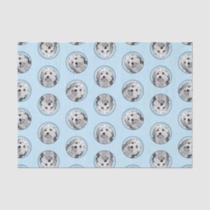 Lowchen Malerei Silber und Cream Original Hunde Ku Seidenpapier