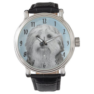 Lowchen-Malerei - Süße originale Hundekunst Armbanduhr