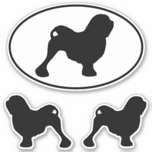 Lowchen Silhouetten Hunde Rasse Vinyl Sticker Set