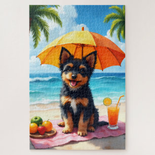 Lowchen Strand Entspannungsszene Puzzle