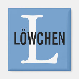 Löwchen Zucht-Monogramm-Entwurf Magnet