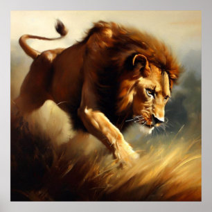 Löwe (12) Wildkatze Poster