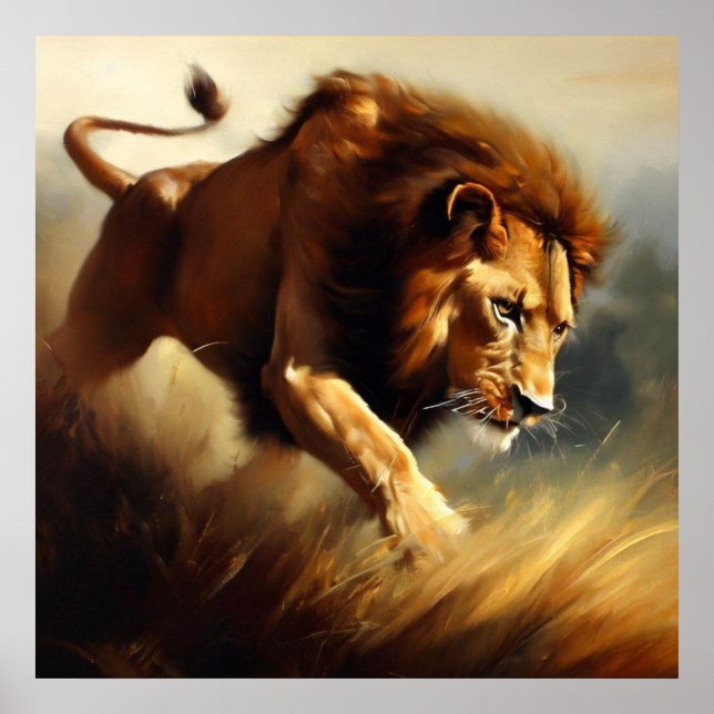 Löwe (12) Wildkatze Poster (Vorne)