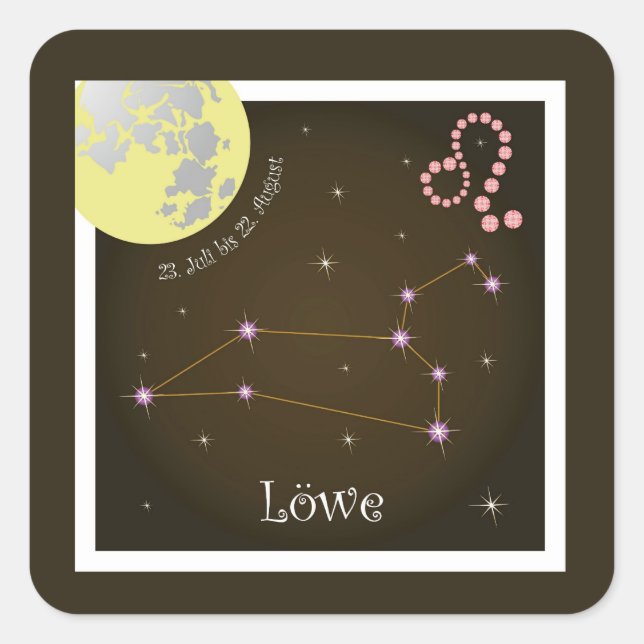 Löwe 23. Juli bis 22. August Aufkleber (Vorderseite)