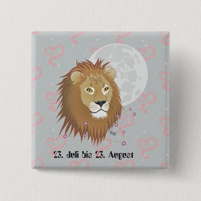 Löwe 23. Juli bis 22. August Buttons (Vorderseite)