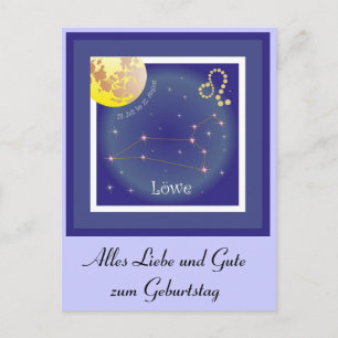 Löwe 23. Juli bis 22. August Postkarte