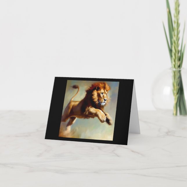 Löwe (8) Wildkatze Karte (Vorderseite)