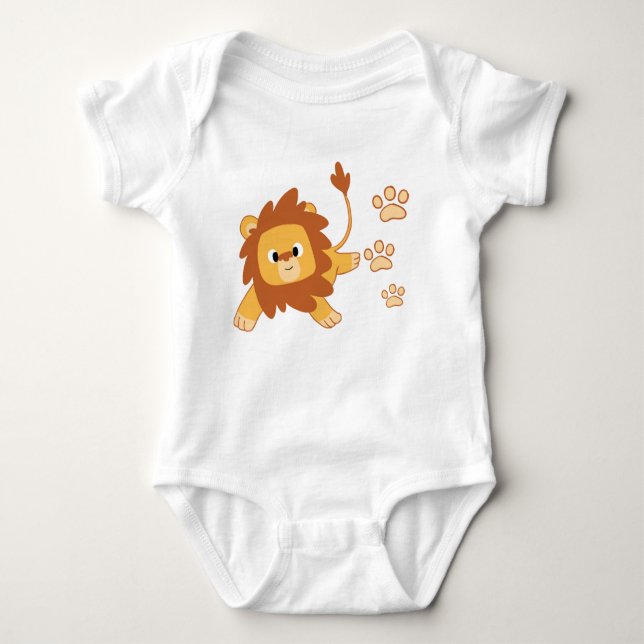 Löwe-Abdruck-Baby-Jersey-Bodysuit Baby Strampler (Vorderseite)