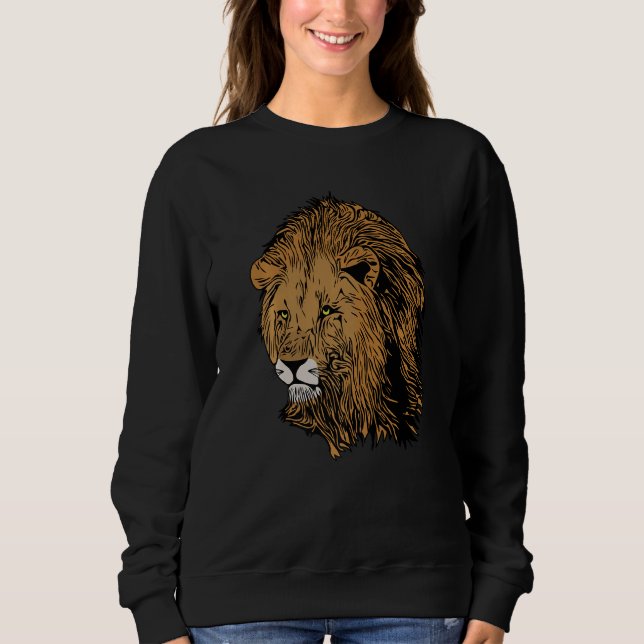 Löwe Afrika Raubtierdruck Kopfabdruck mit wild  Sweatshirt (Vorderseite)