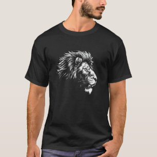 Löwe, afrikanische Katze, weiße Zeichnung, Fangzäh T-Shirt