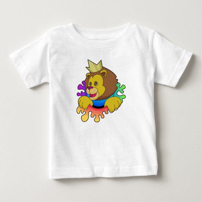 Löwe als König mit Krone Baby T-shirt (Vorderseite)