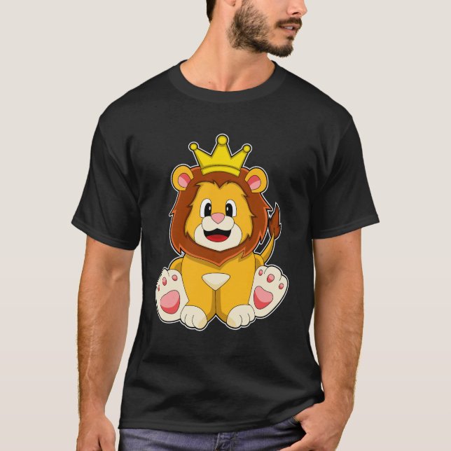 Löwe als König mit Krone T-Shirt (Vorderseite)