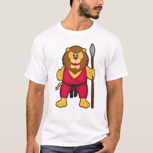 Löwe als Krieger mit Spear T-Shirt
