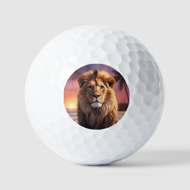 Löwe am Strand Golfball (Vorderseite)