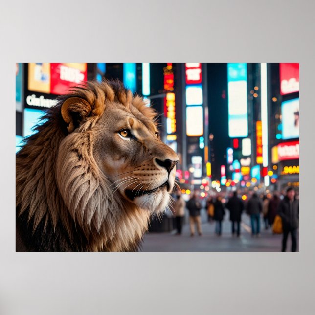 Löwe am Times Square Poster (Vorne)