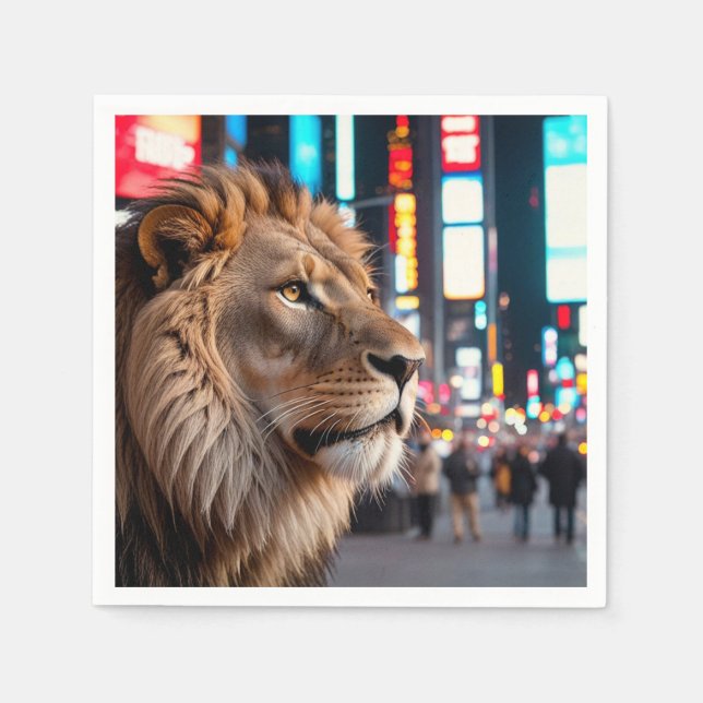 Löwe am Times Square Serviette (Vorderseite)
