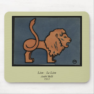 Löwe - Antiquarische, farbenfrohe Buchillustration Mousepad