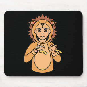 Löwe Asl Handgeste Gehörlos Hörverlust Bewusstsein Mousepad
